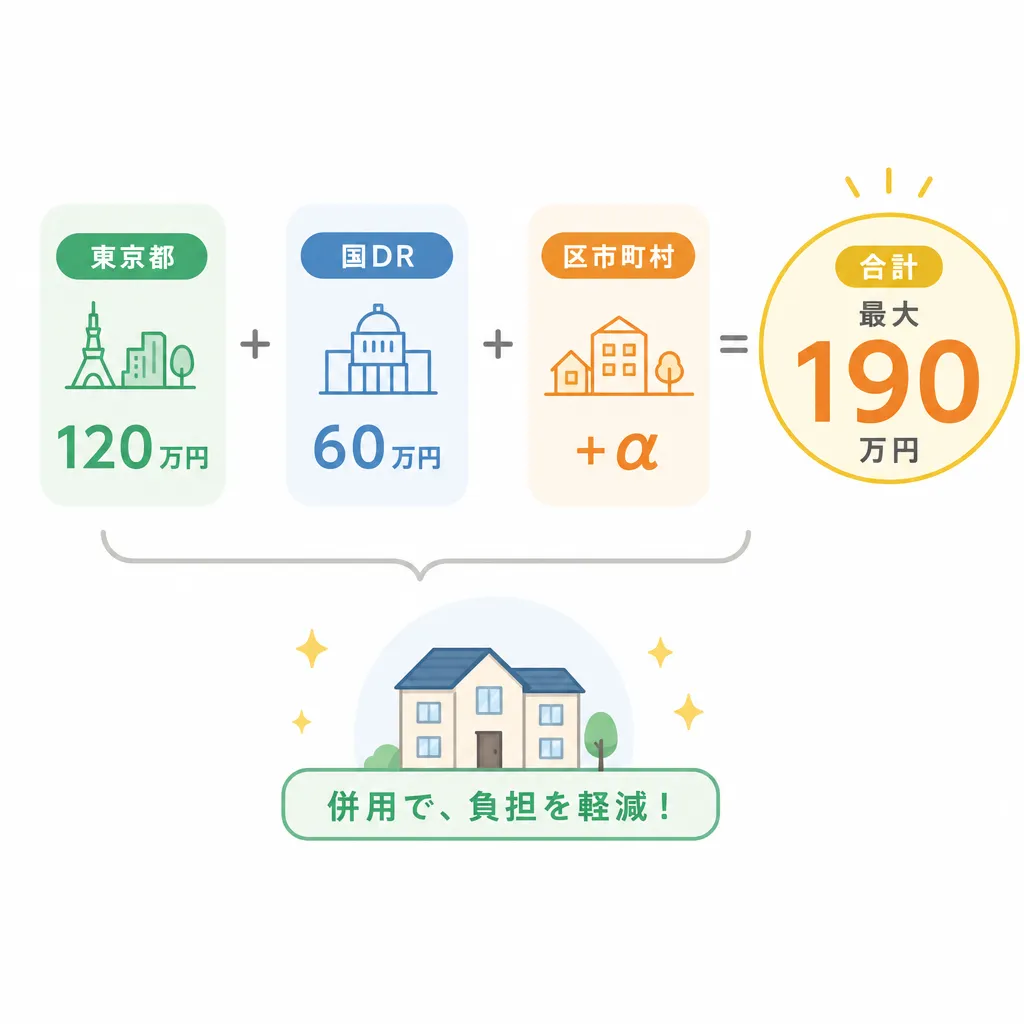 東京都+国DR補助金の併用で最大190万円