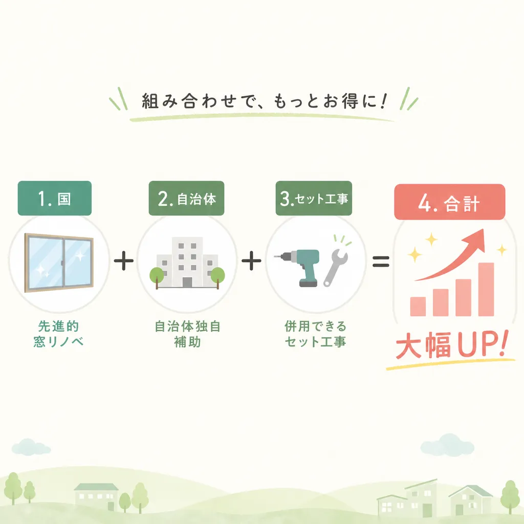 窓リフォーム 国×自治体の併用構造