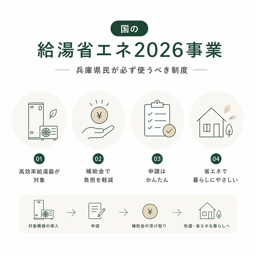 国の「給湯省エネ2026事業」— 兵庫県民が必ず使うべき制度