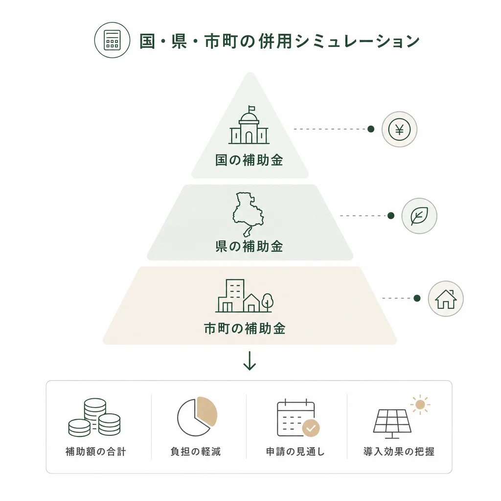 国・県・市町の併用シミュレーション