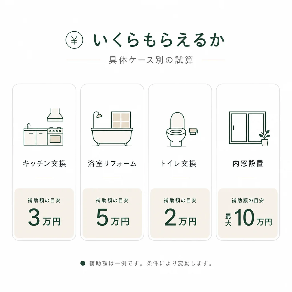 いくらもらえるか — 具体ケース別の試算