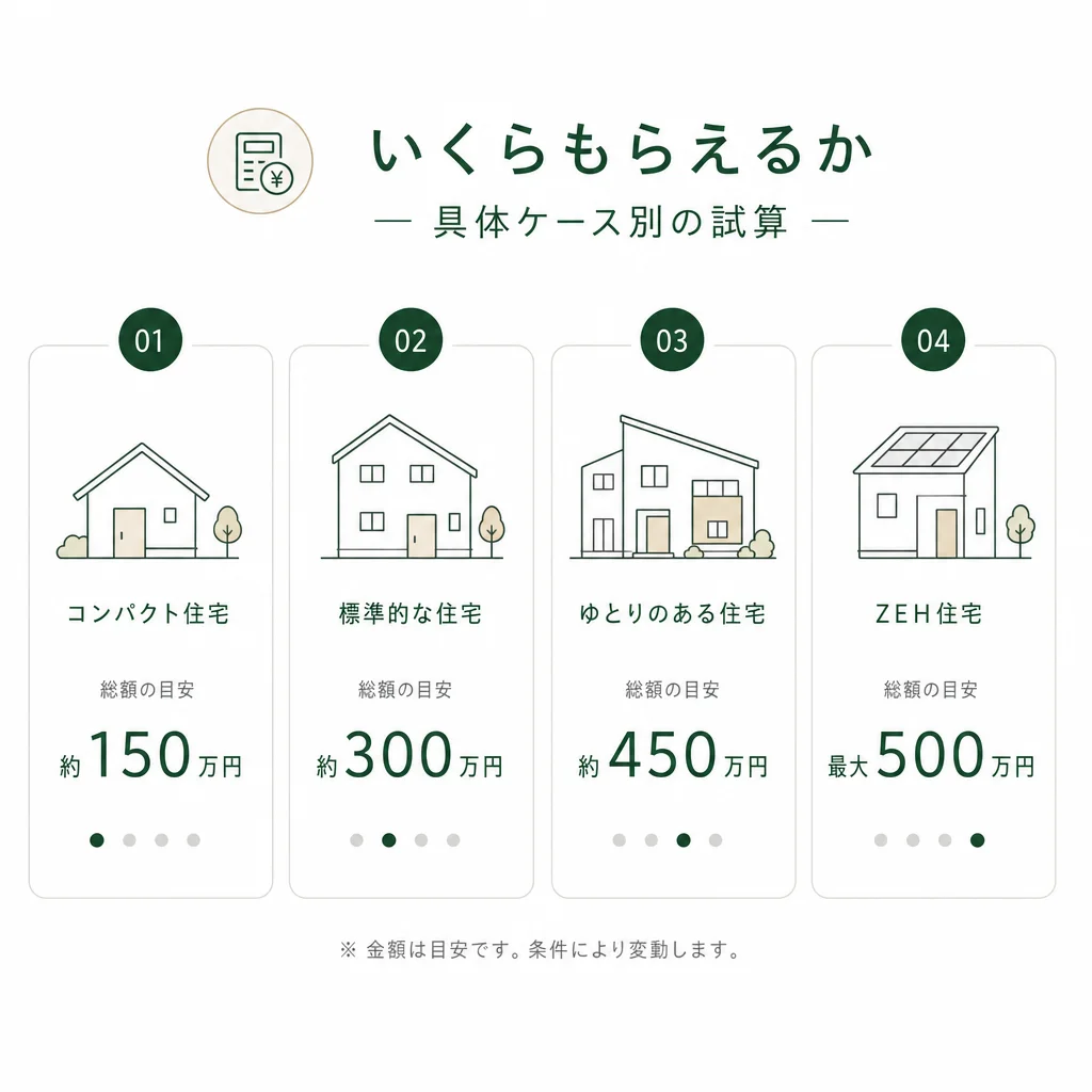 いくらもらえるか — 具体ケース別の試算