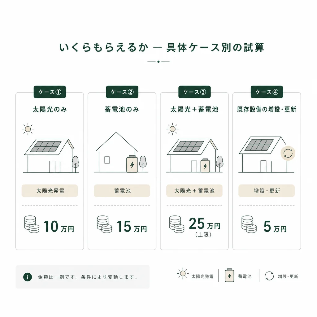 いくらもらえるか — 具体ケース別の試算