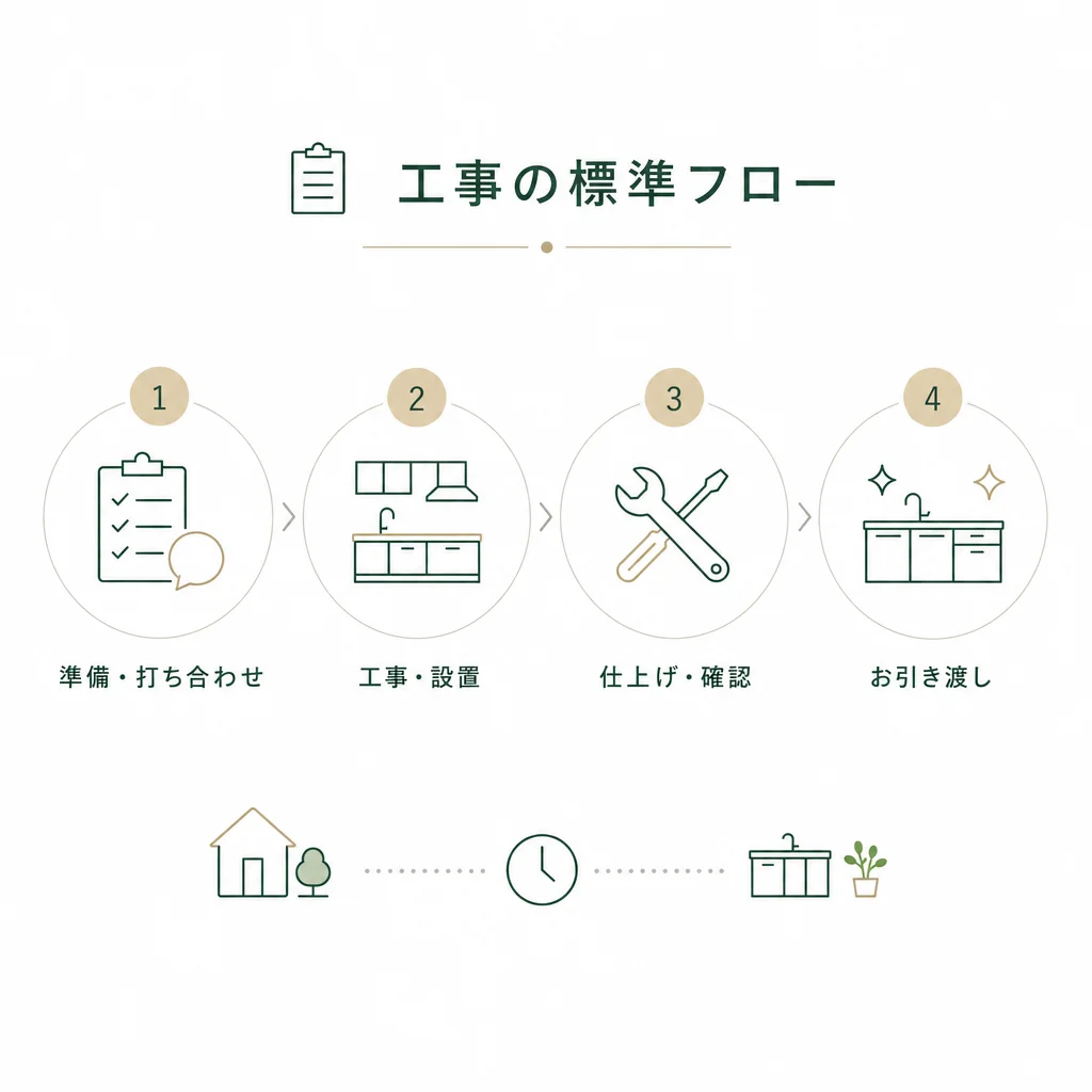 工事の標準フローのイメージ図