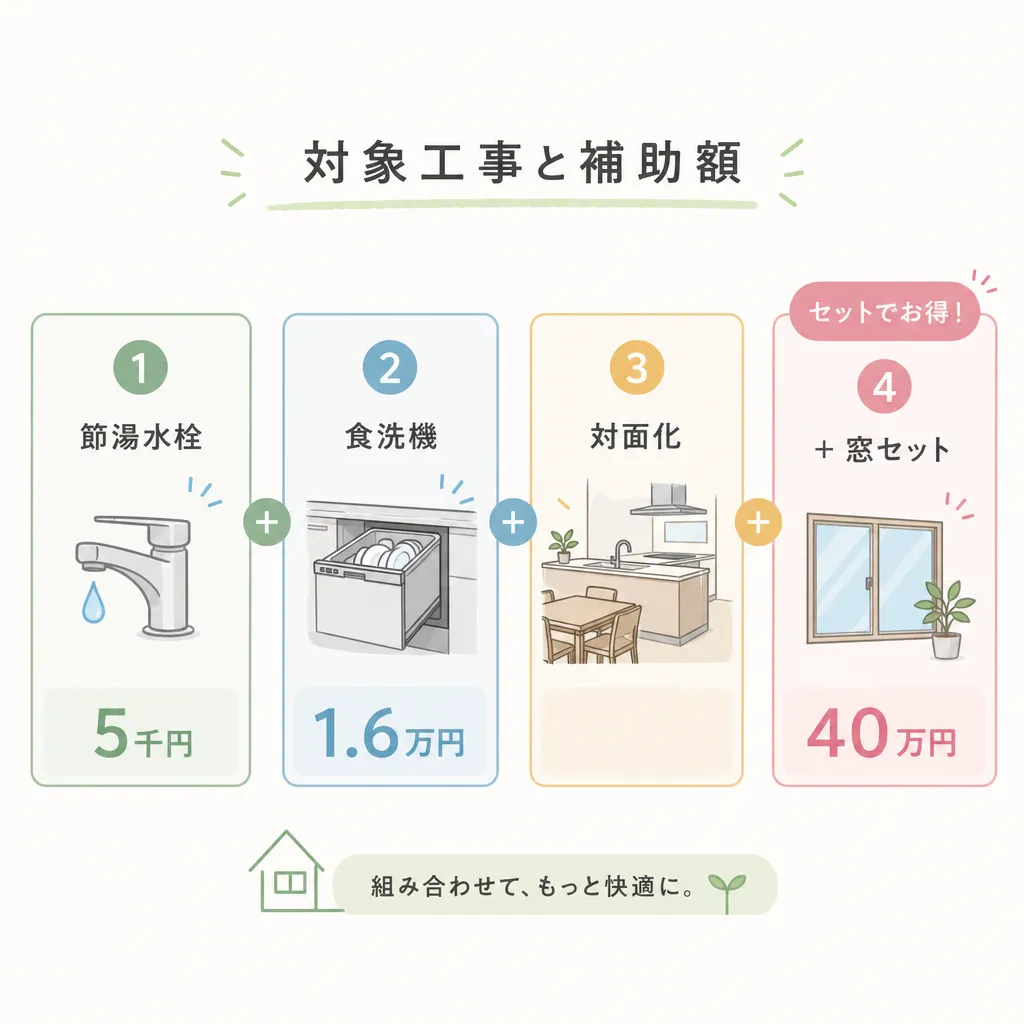 埼玉キッチンリフォーム 対象工事と補助額