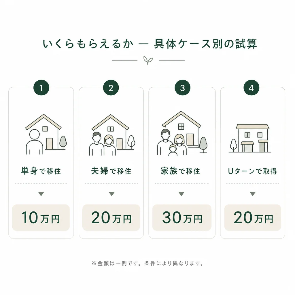 いくらもらえるか — 具体ケース別の試算