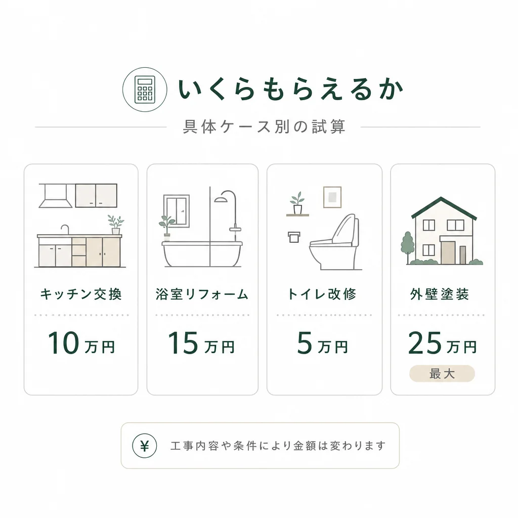 いくらもらえるか — 具体ケース別の試算