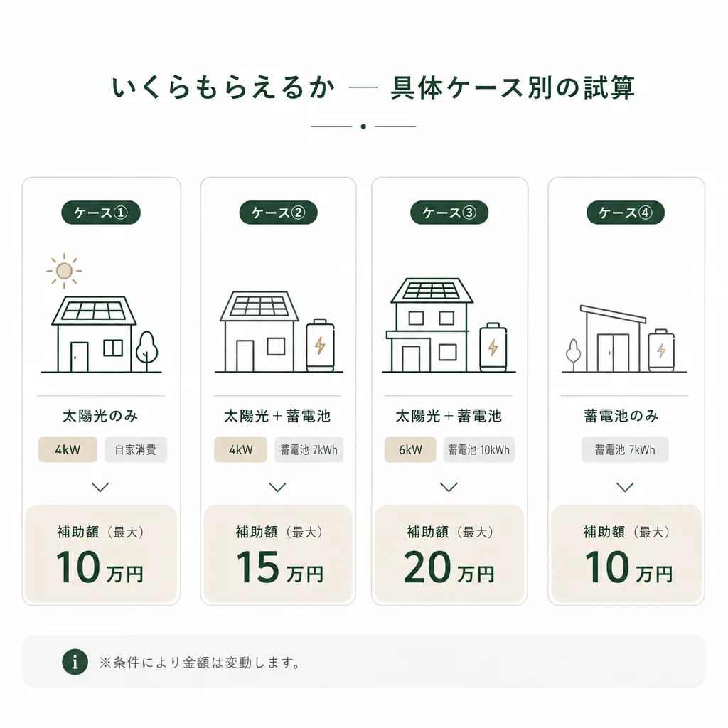 いくらもらえるか — 具体ケース別の試算