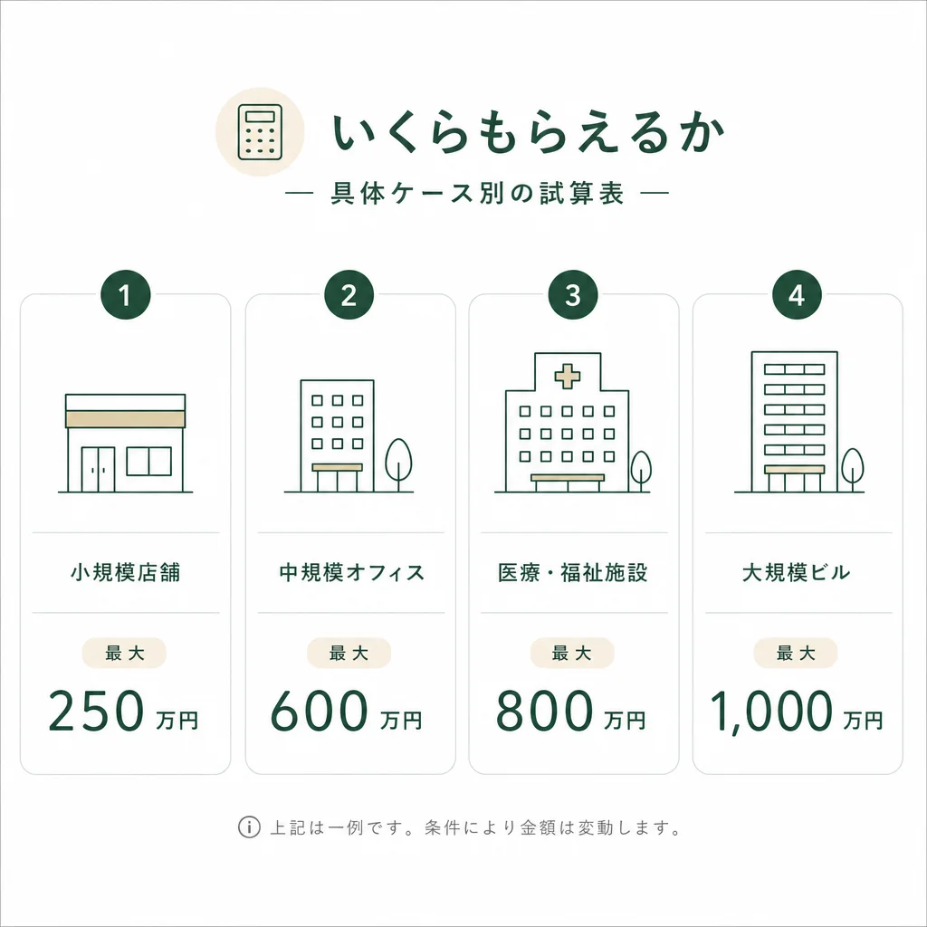 いくらもらえるか — 具体ケース別の試算表