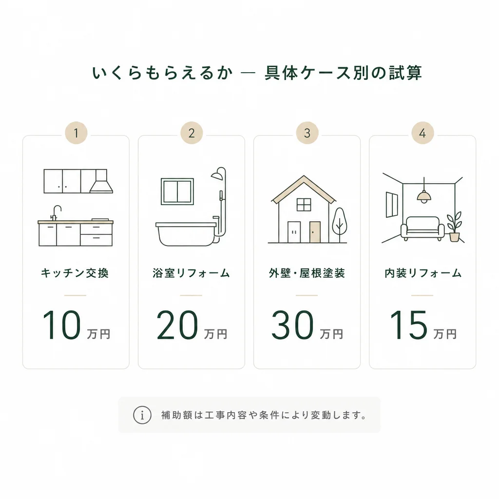 いくらもらえるか — 具体ケース別の試算