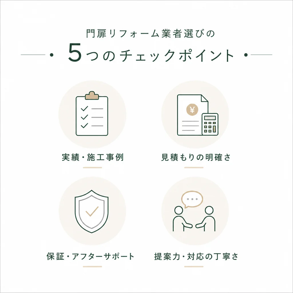 門扉リフォーム業者選びの5つのチェックポイント