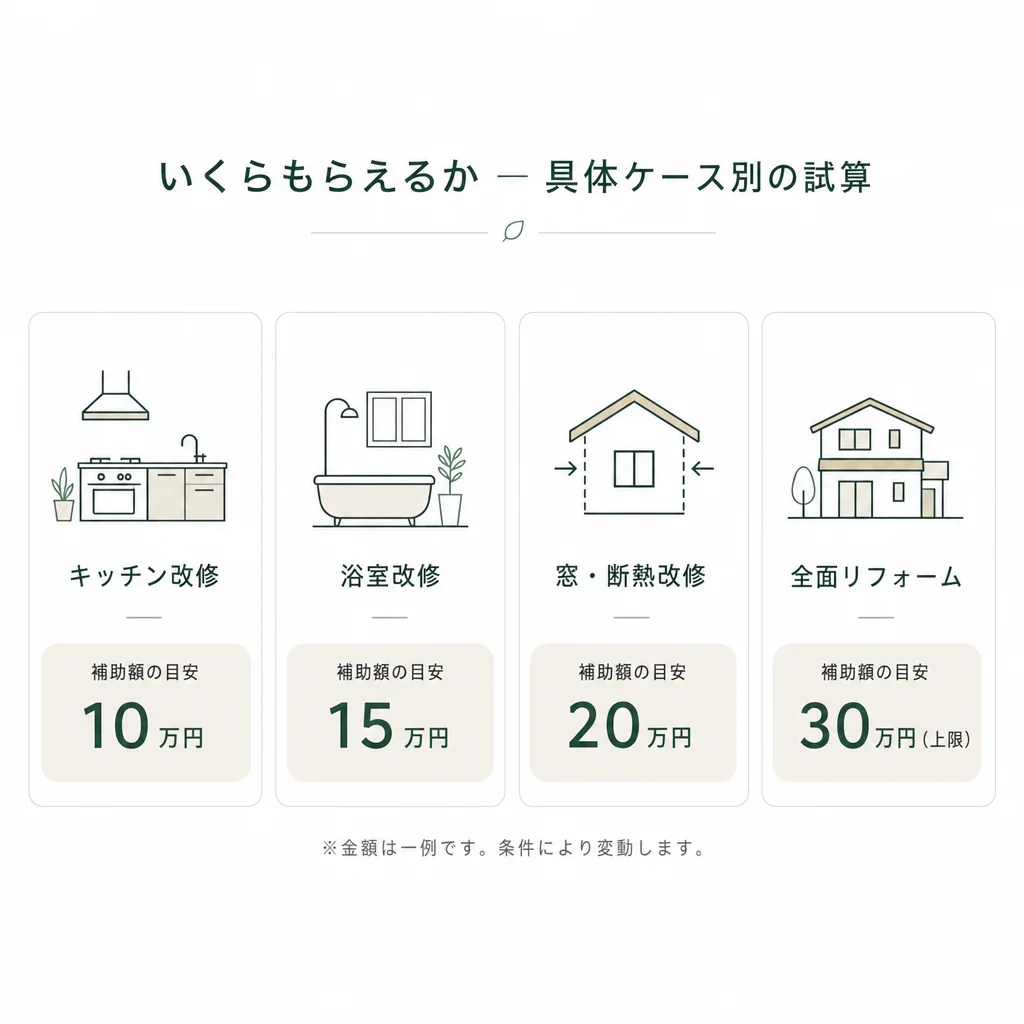 いくらもらえるか — 具体ケース別の試算