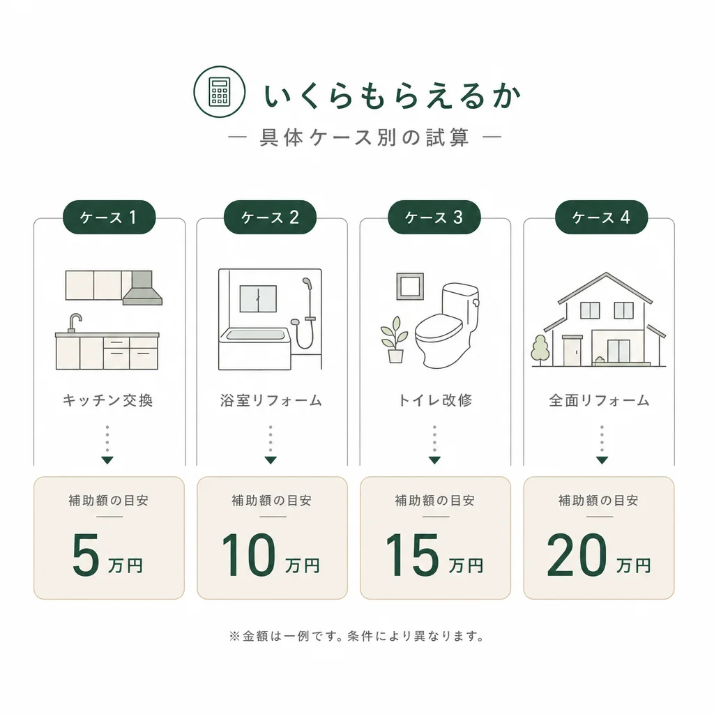 いくらもらえるか — 具体ケース別の試算