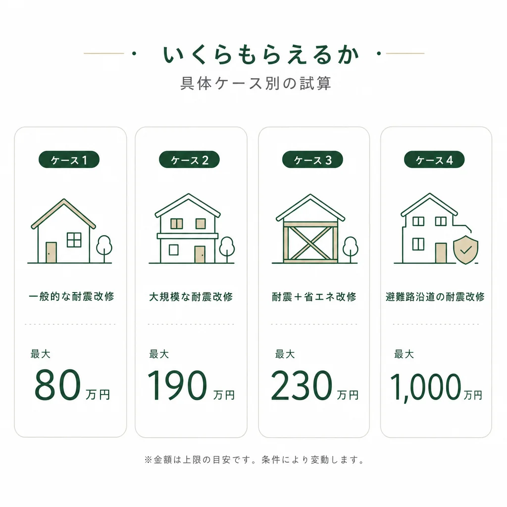 いくらもらえるか — 具体ケース別の試算