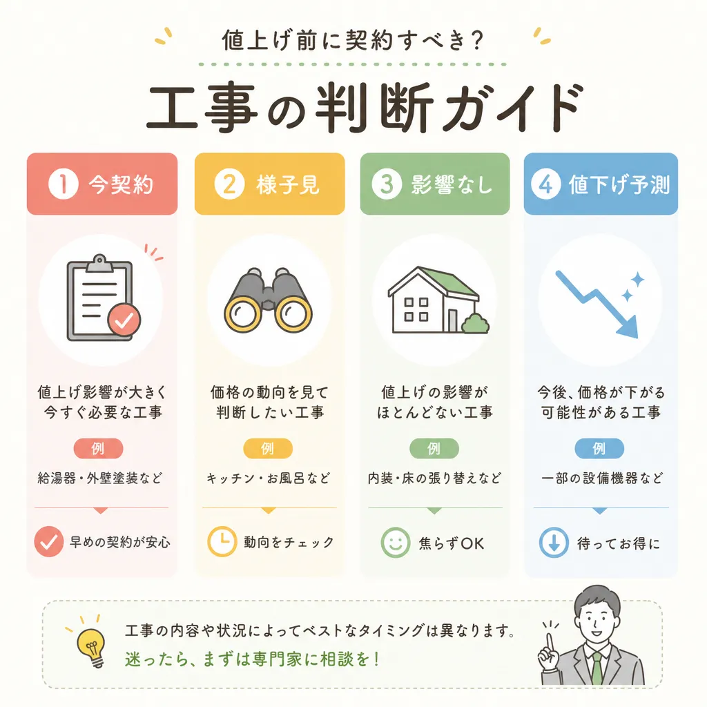 値上げ前に契約すべき工事の判断