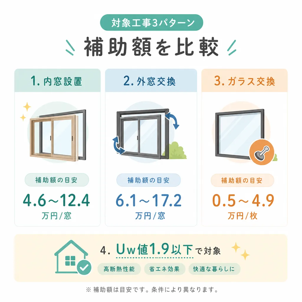大阪 窓リフォーム対象工事3パターン