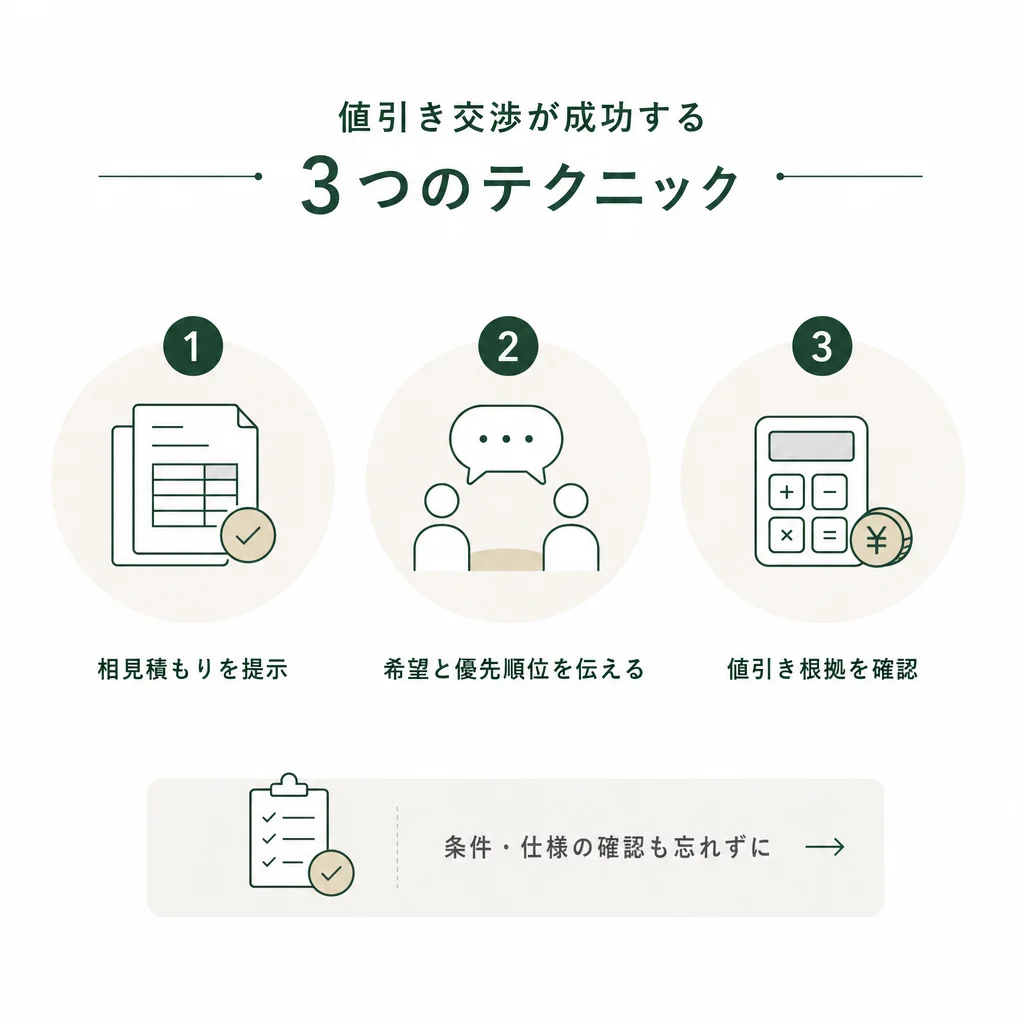 補助金を見積もりに反映させる正しい伝え方のイメージ図
