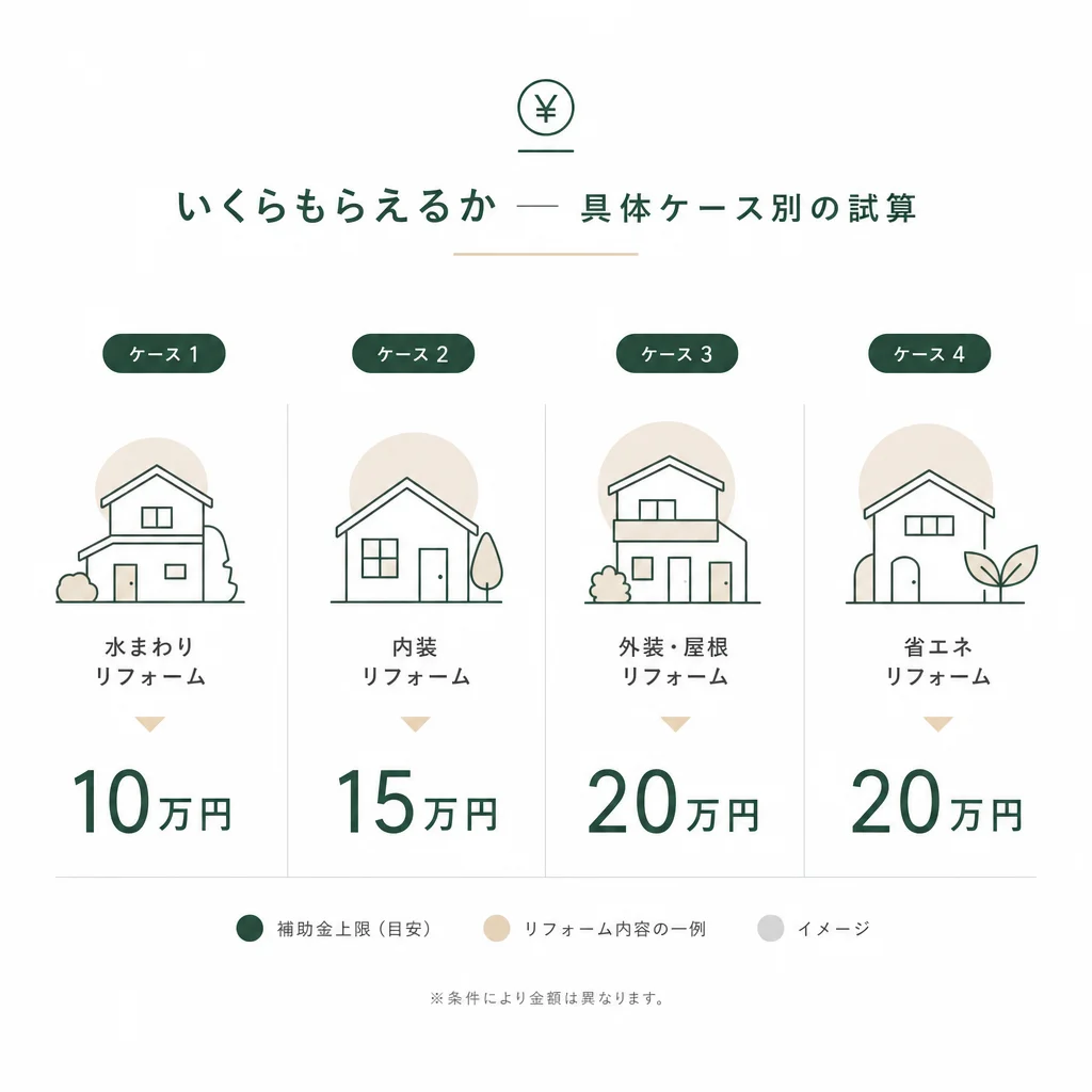 いくらもらえるか — 具体ケース別の試算