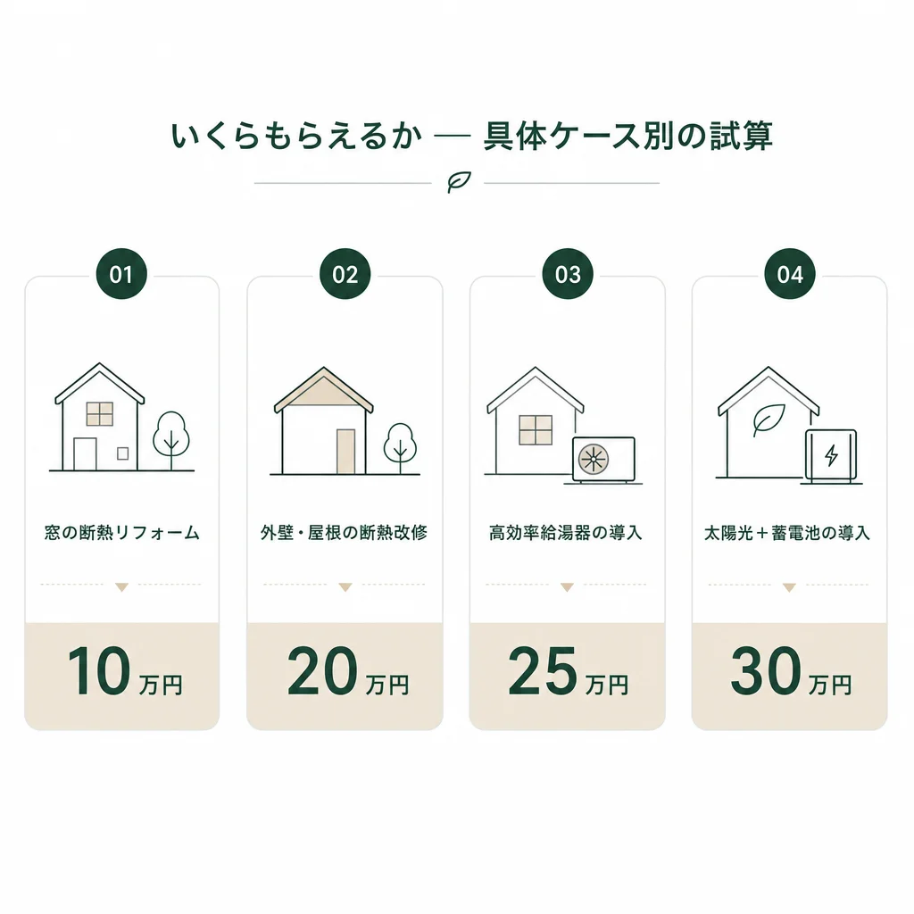 いくらもらえるか — 具体ケース別の試算