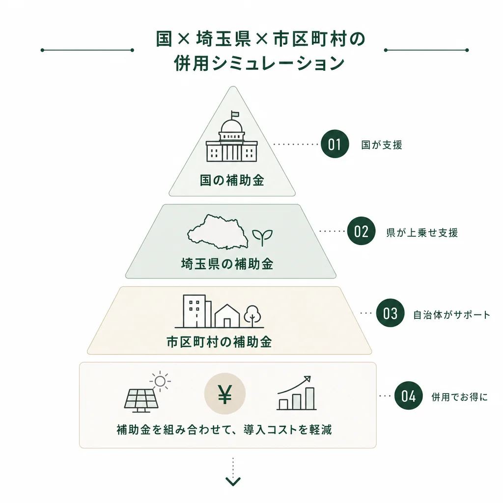 国×埼玉県×市区町村の併用シミュレーション