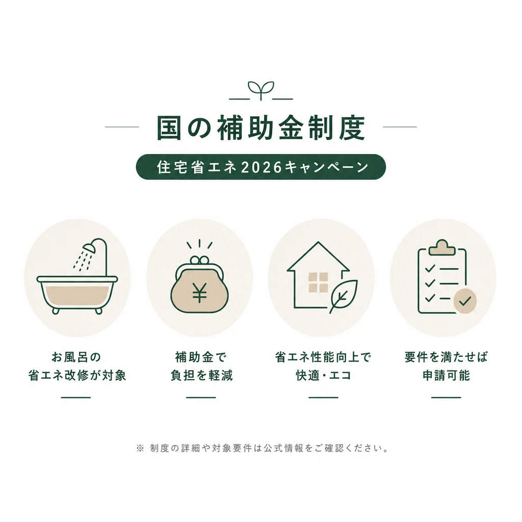 国の補助金制度（住宅省エネ2026キャンペーン）