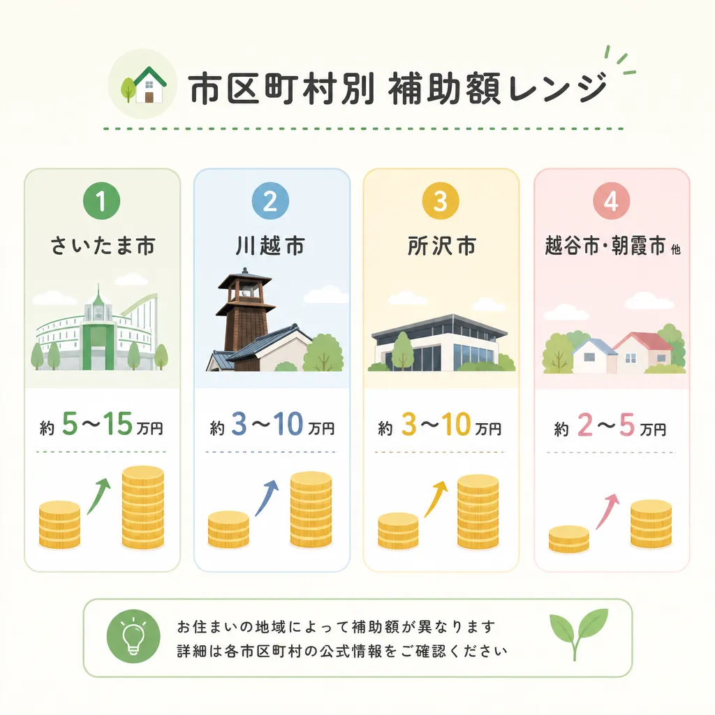 埼玉県 市区町村別 太陽光補助額
