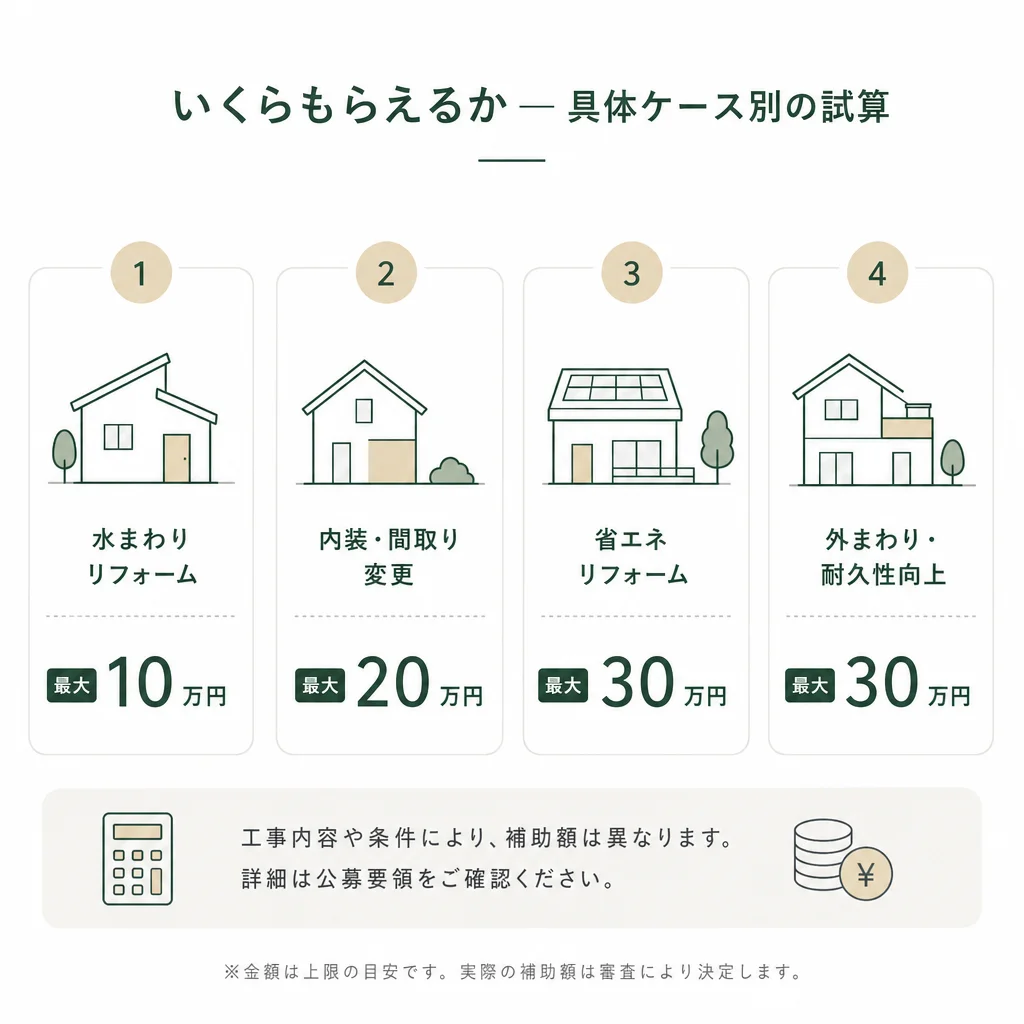 いくらもらえるか — 具体ケース別の試算
