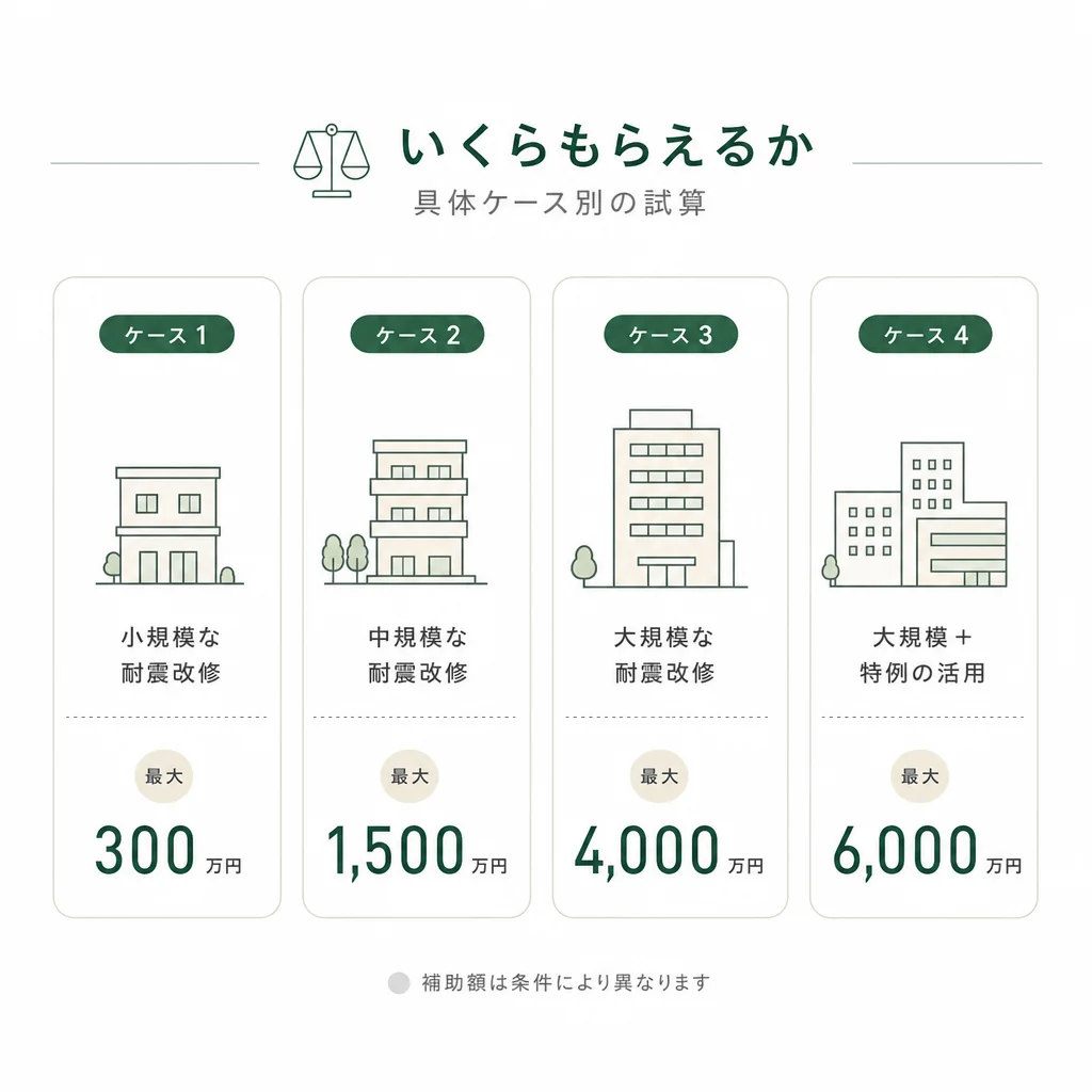 いくらもらえるか — 具体ケース別の試算