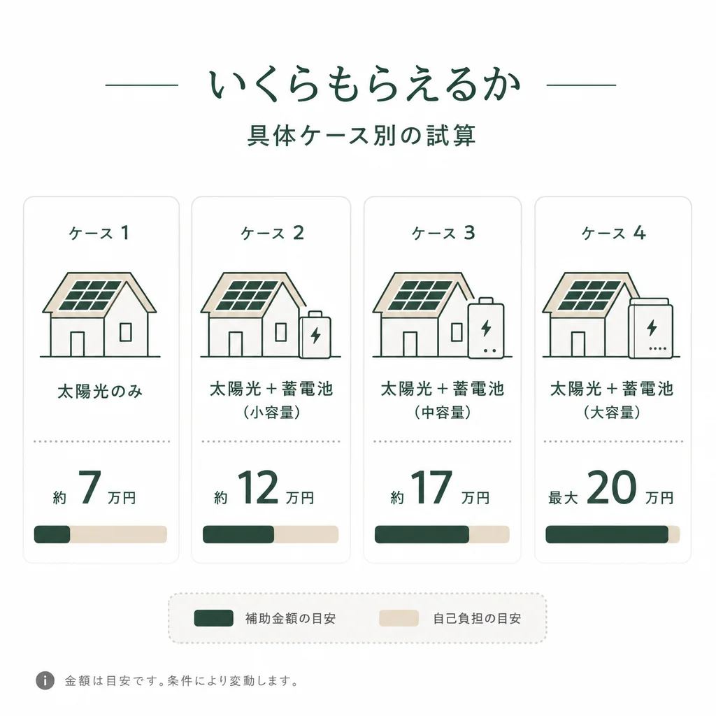 いくらもらえるか — 具体ケース別の試算