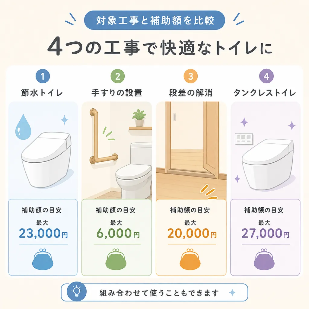 トイレ対象工事と補助額
