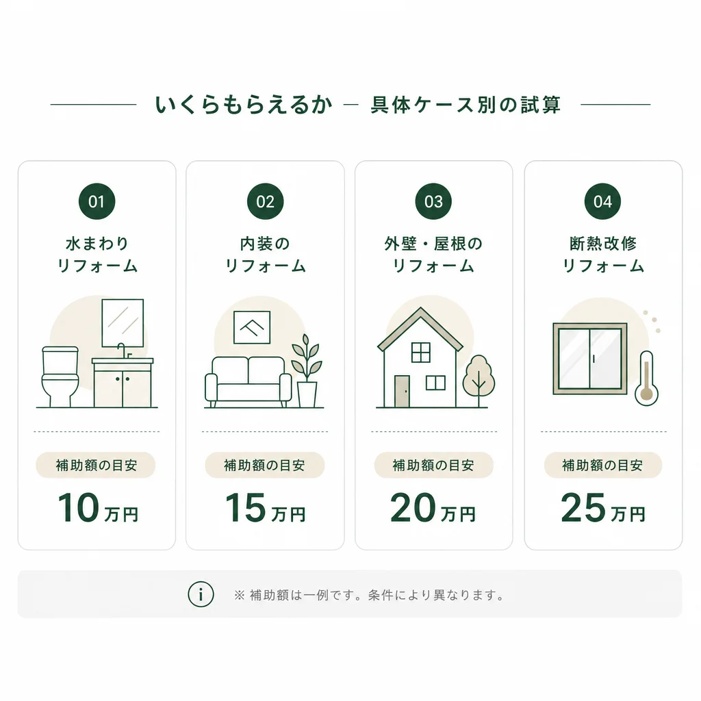 いくらもらえるか — 具体ケース別の試算