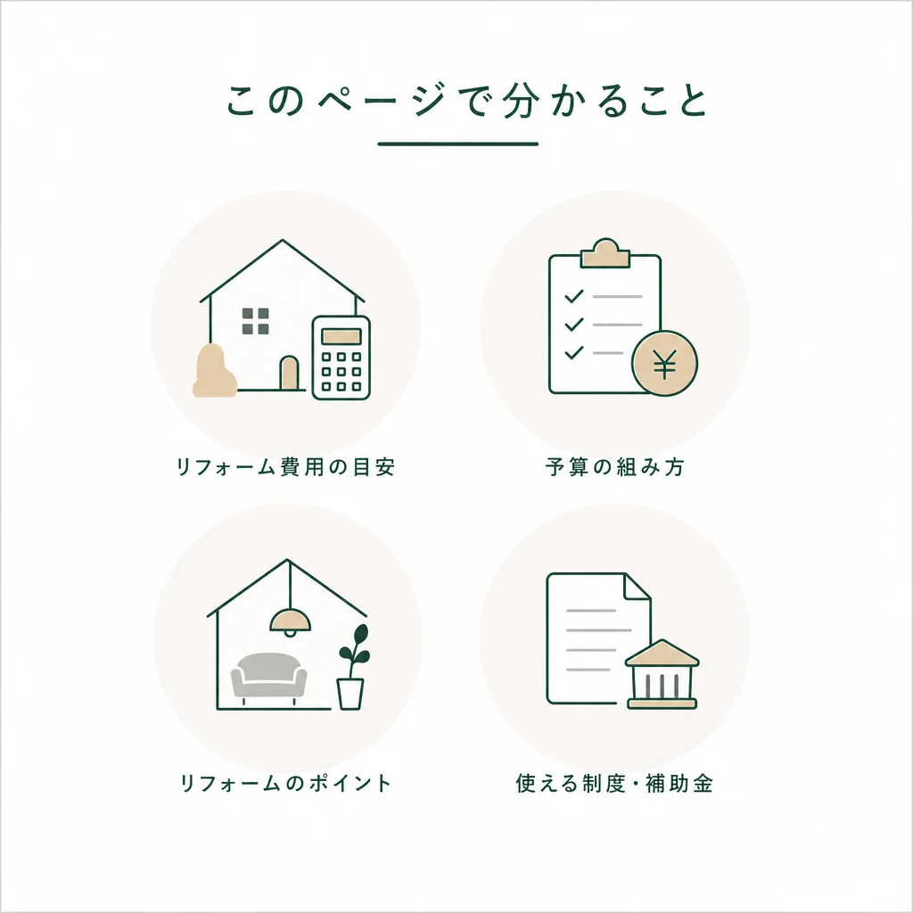 中古戸建購入後のリフォーム費用相場のイメージ図