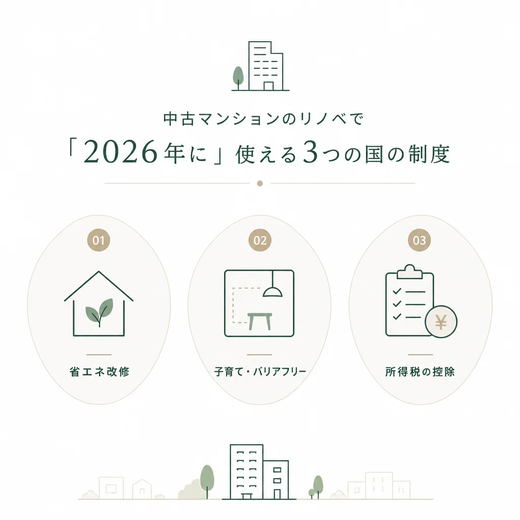 中古マンションのリノベで「2026年に」使える3つの国の制度