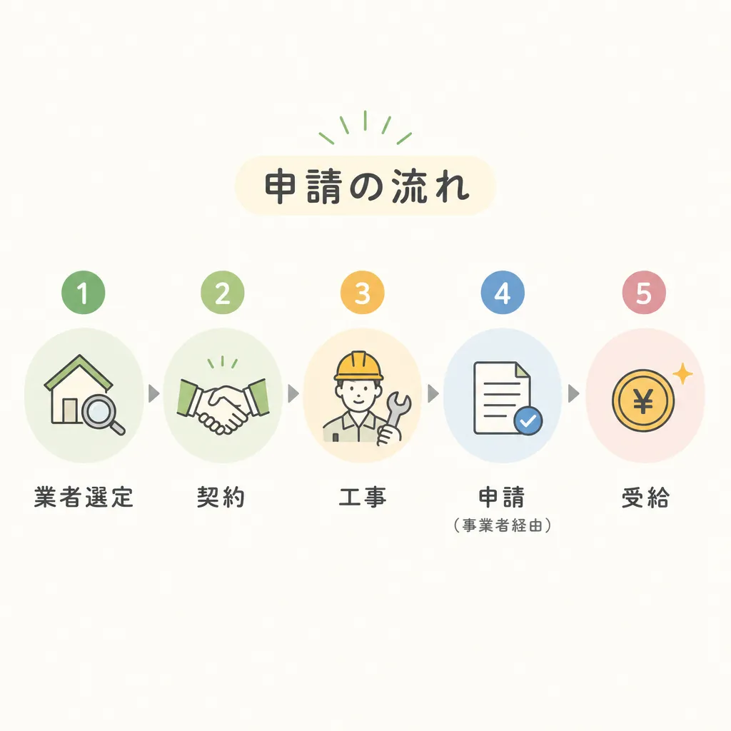 窓リフォーム補助金 申請の流れフロー