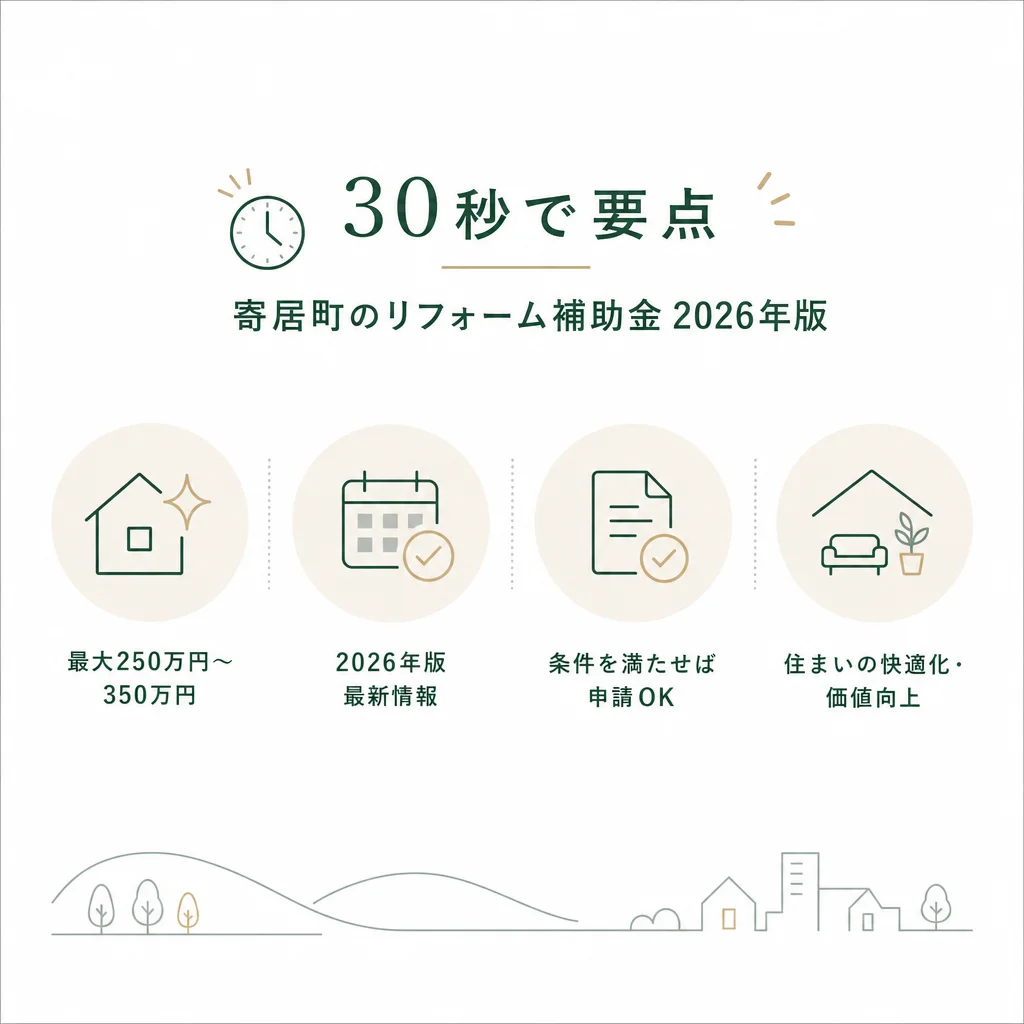 30秒で要点｜寄居町のリフォーム補助金2026年版